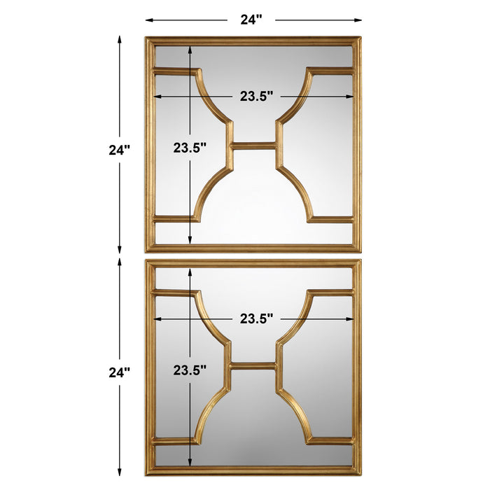 Uttermost Misa Gold Square Mirrors S/2