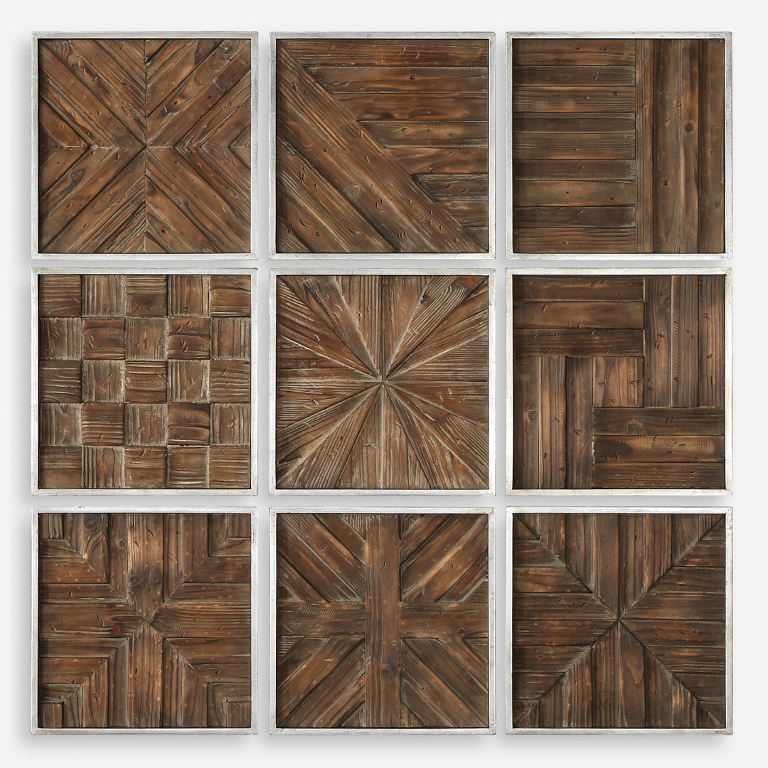 Uttermost Bryndle Rustic Wooden Squares S/9