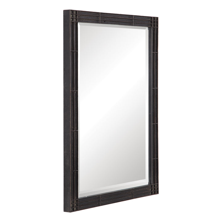 Uttermost Gower Aged Black Vanity Mirror