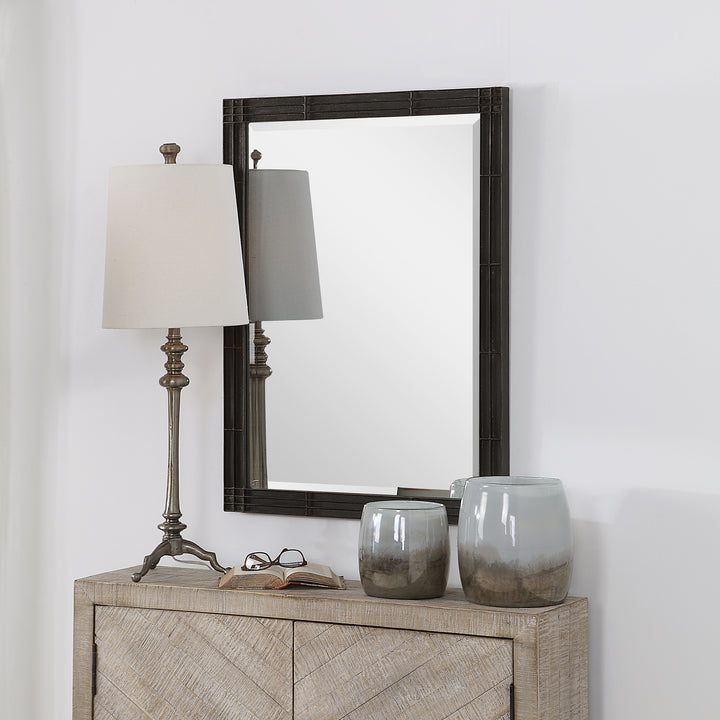 Uttermost Gower Aged Black Vanity Mirror