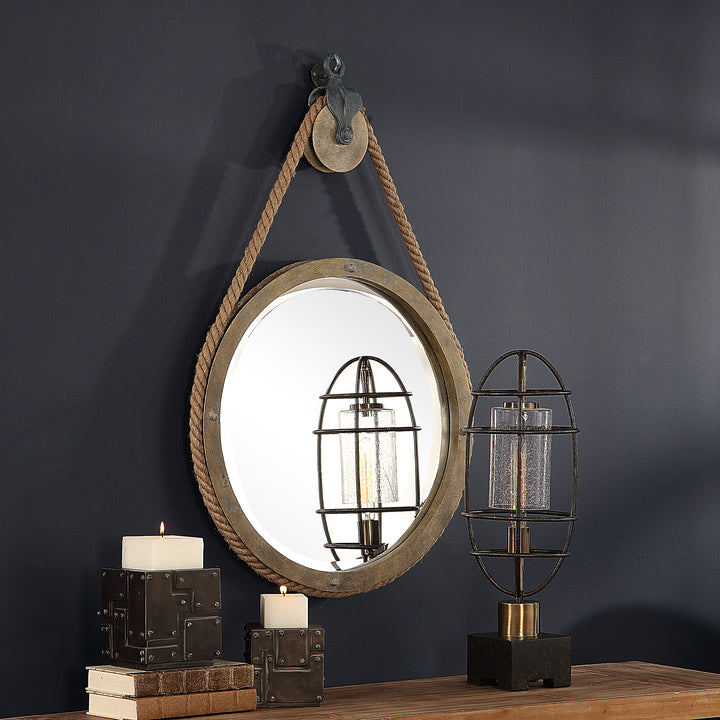 Uttermost Melton Round Pulley Mirror