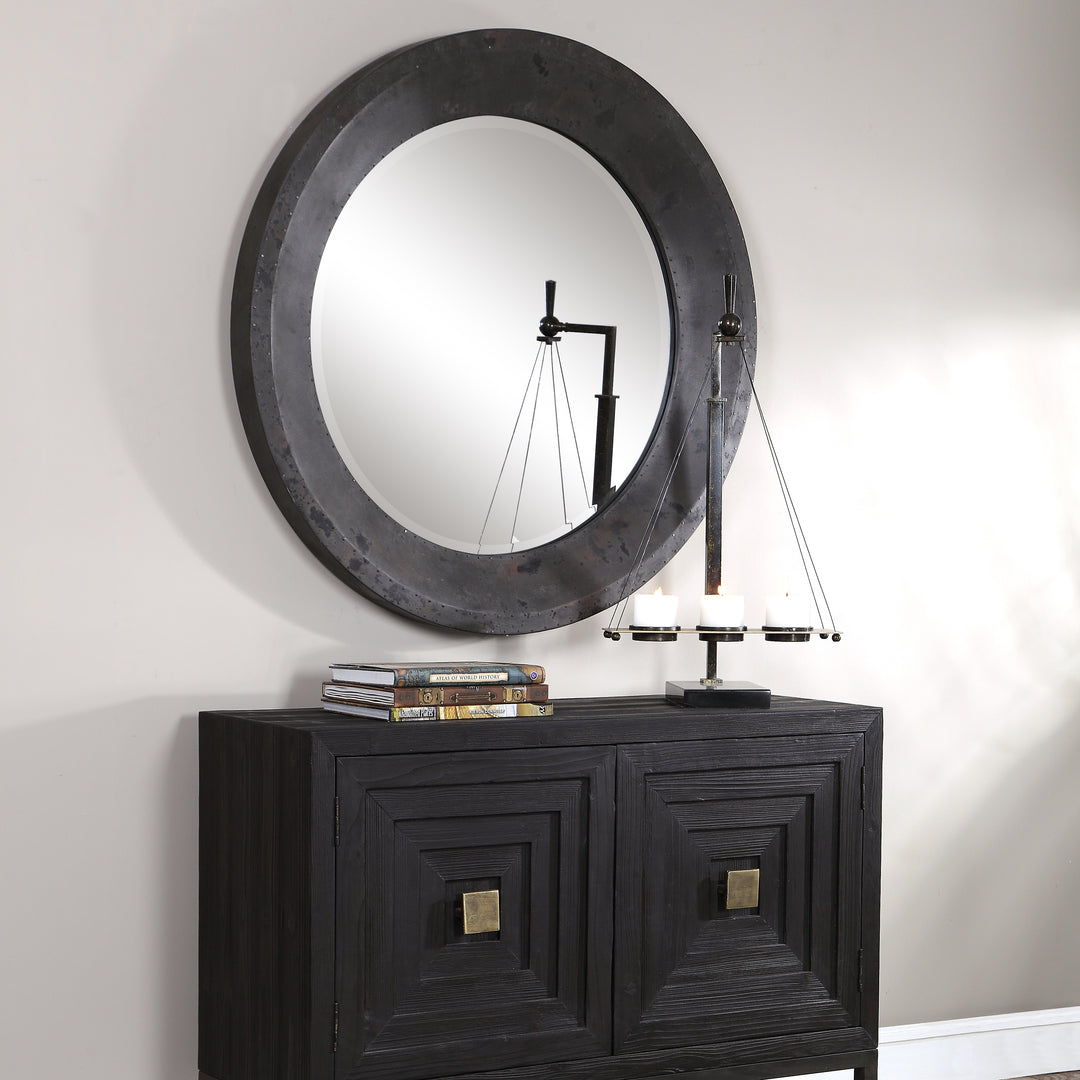 Uttermost Frazier Round Industrial Mirror