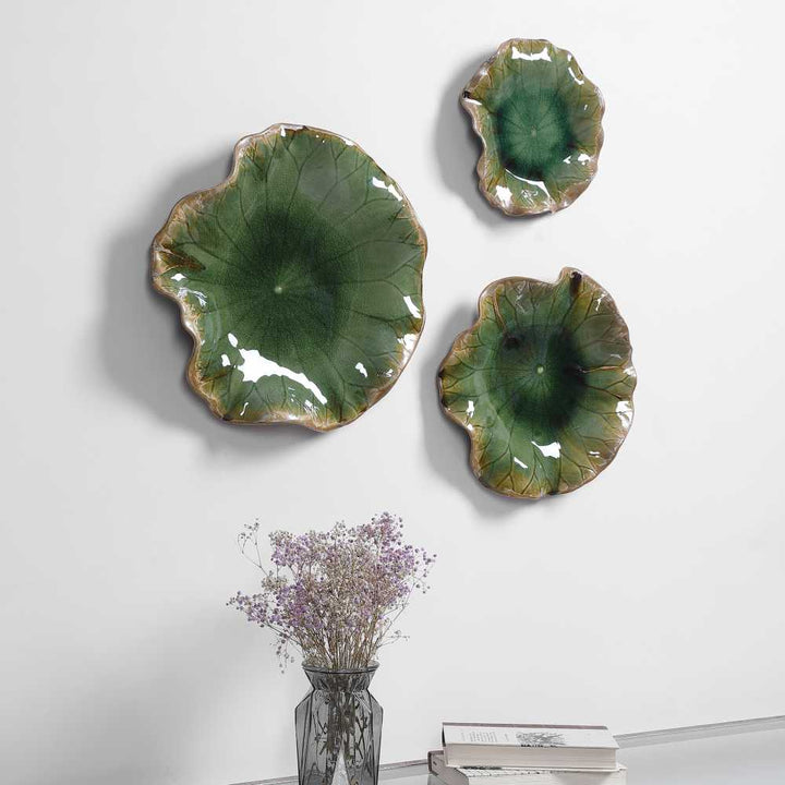 Uttermost Abella Green Ceramic Wall Decor, S/3