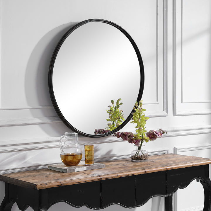 Uttermost Belham Round Iron Mirror