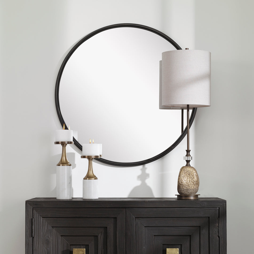 Uttermost Belham Round Iron Mirror