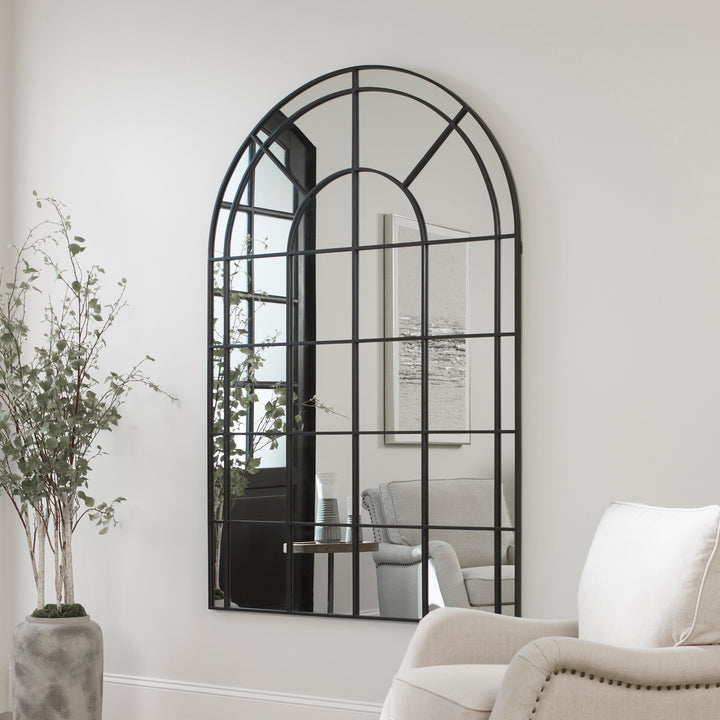 Uttermost Grantola Black Arch Iron Mirror