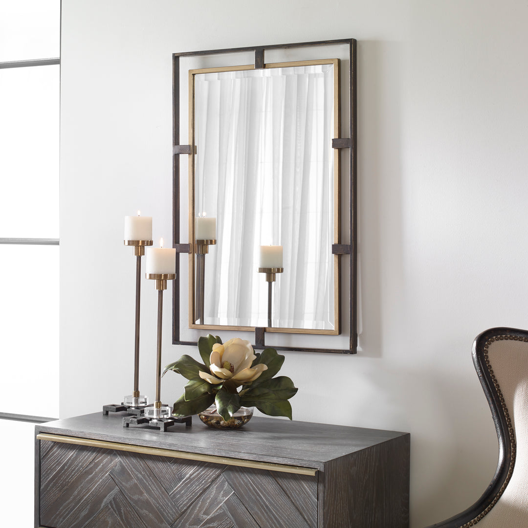 Uttermost Carrizo Gold & Bronze Rectangle Mirror