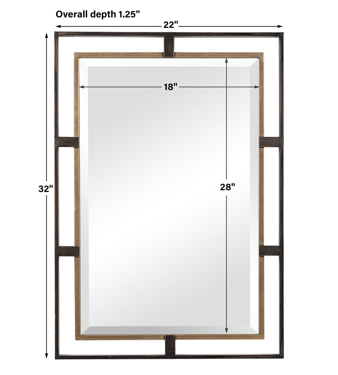 Uttermost Carrizo Gold & Bronze Rectangle Mirror