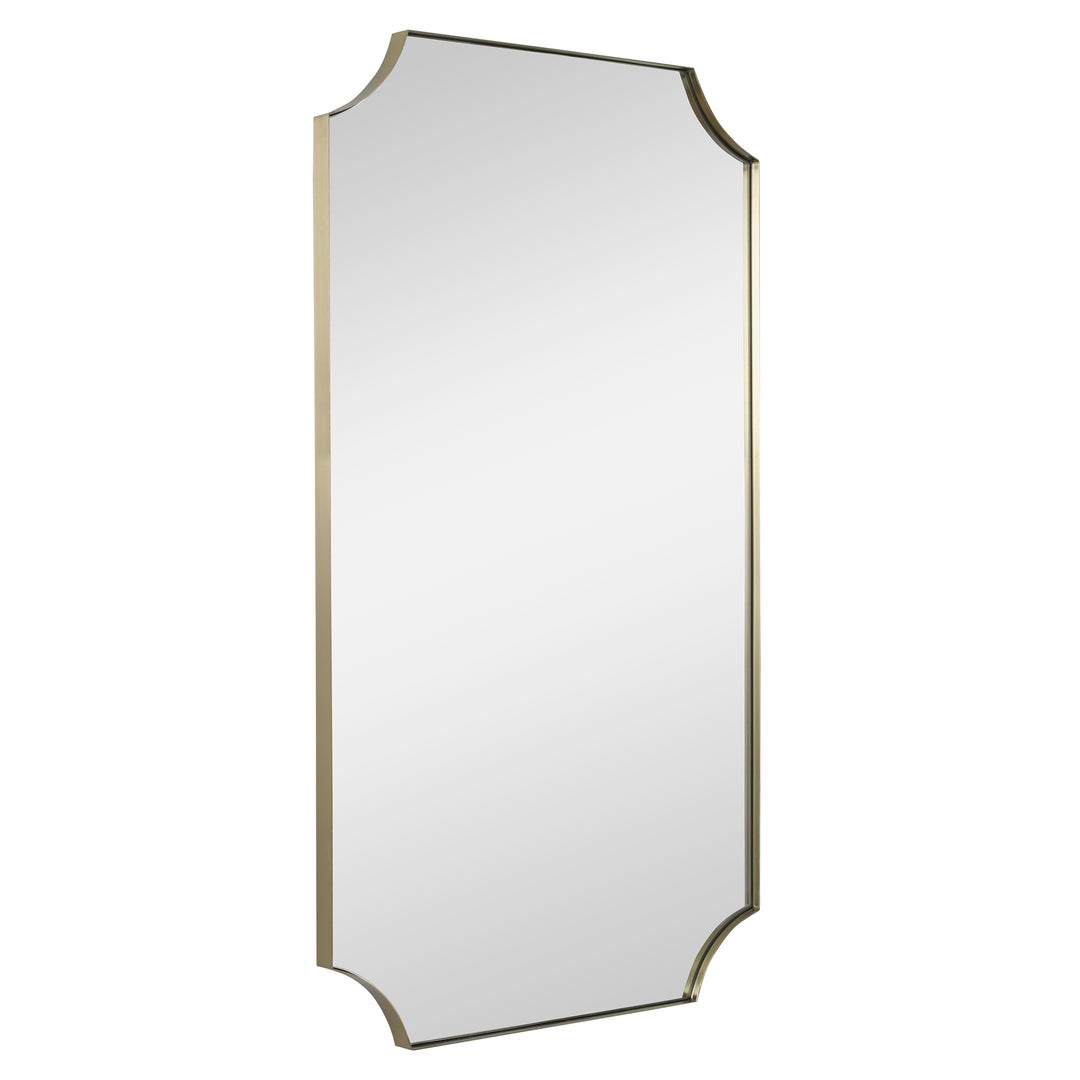 Uttermost Lennox Brass Scalloped Corner Mirror