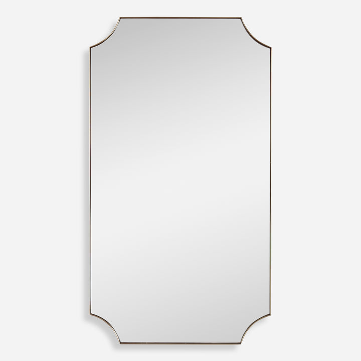 Uttermost Lennox Brass Scalloped Corner Mirror