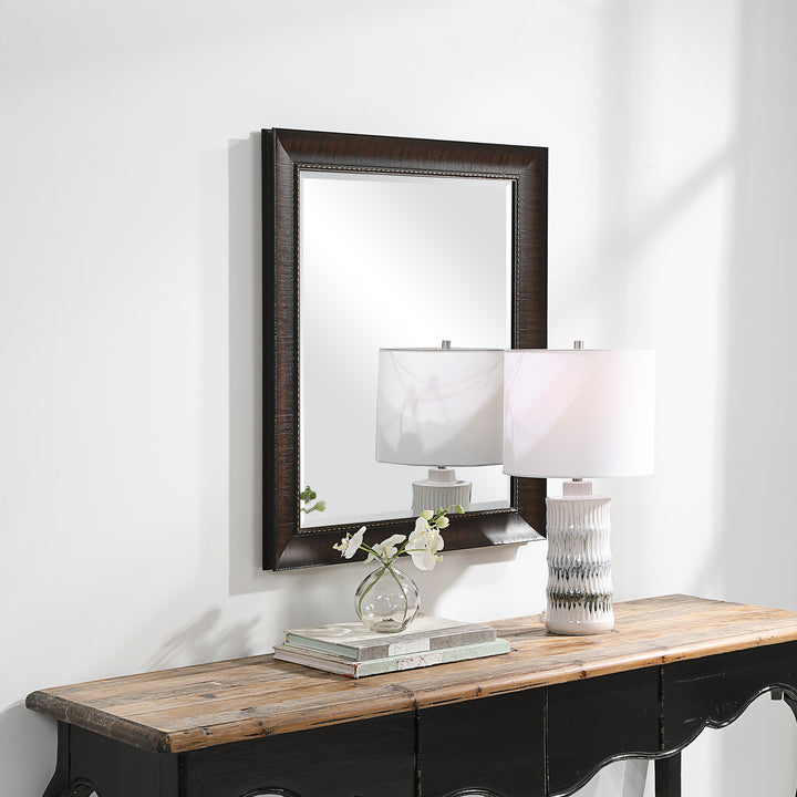 Uttermost Wythe Burnished Wood Mirror