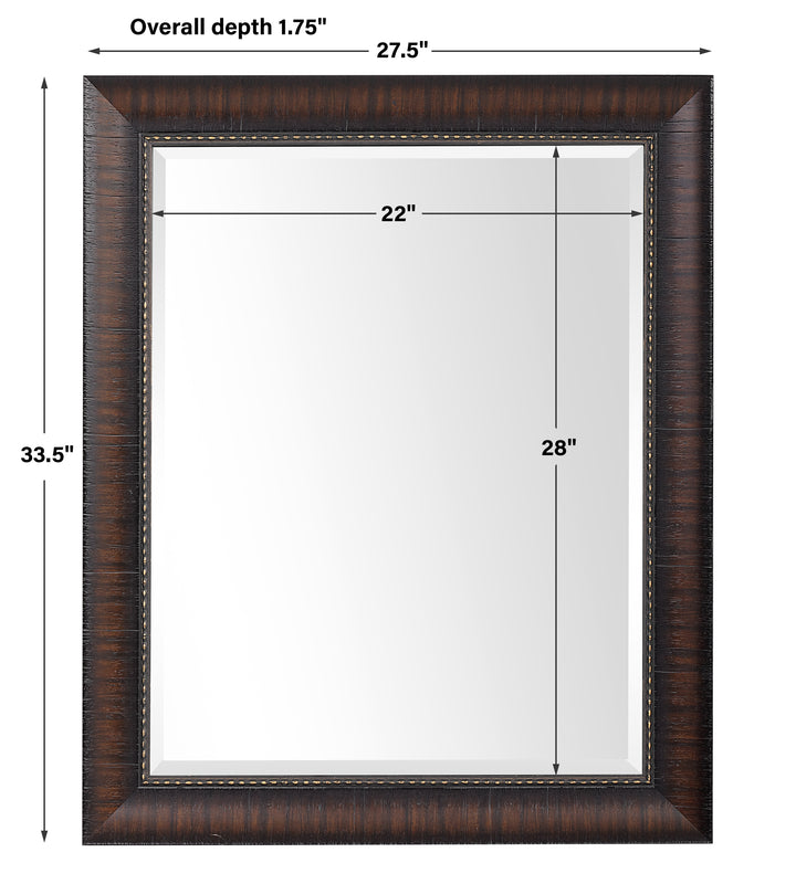 Uttermost Wythe Burnished Wood Mirror