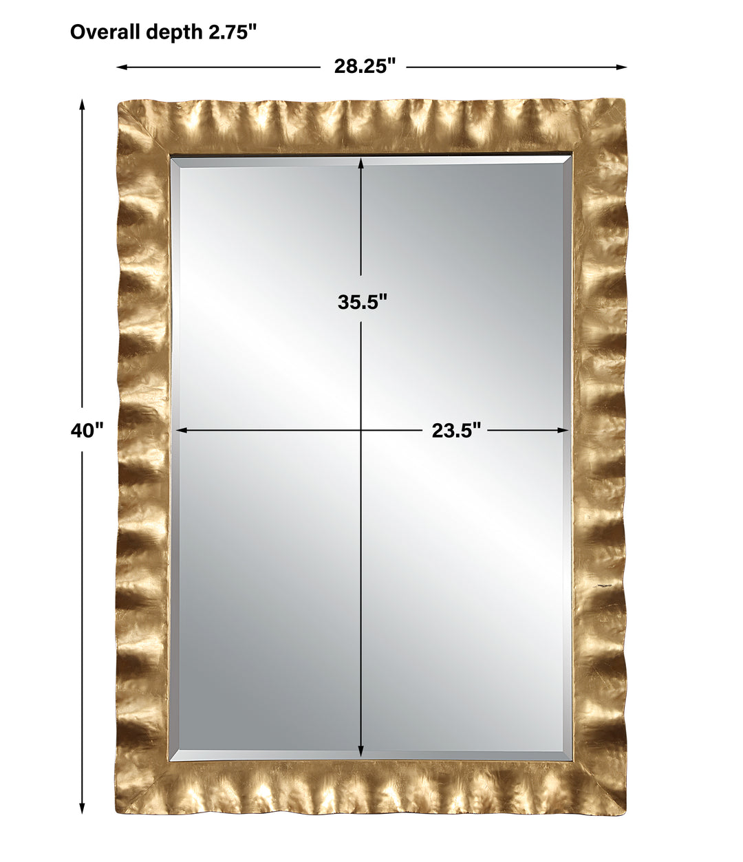 Uttermost Haya Scalloped Gold Mirror