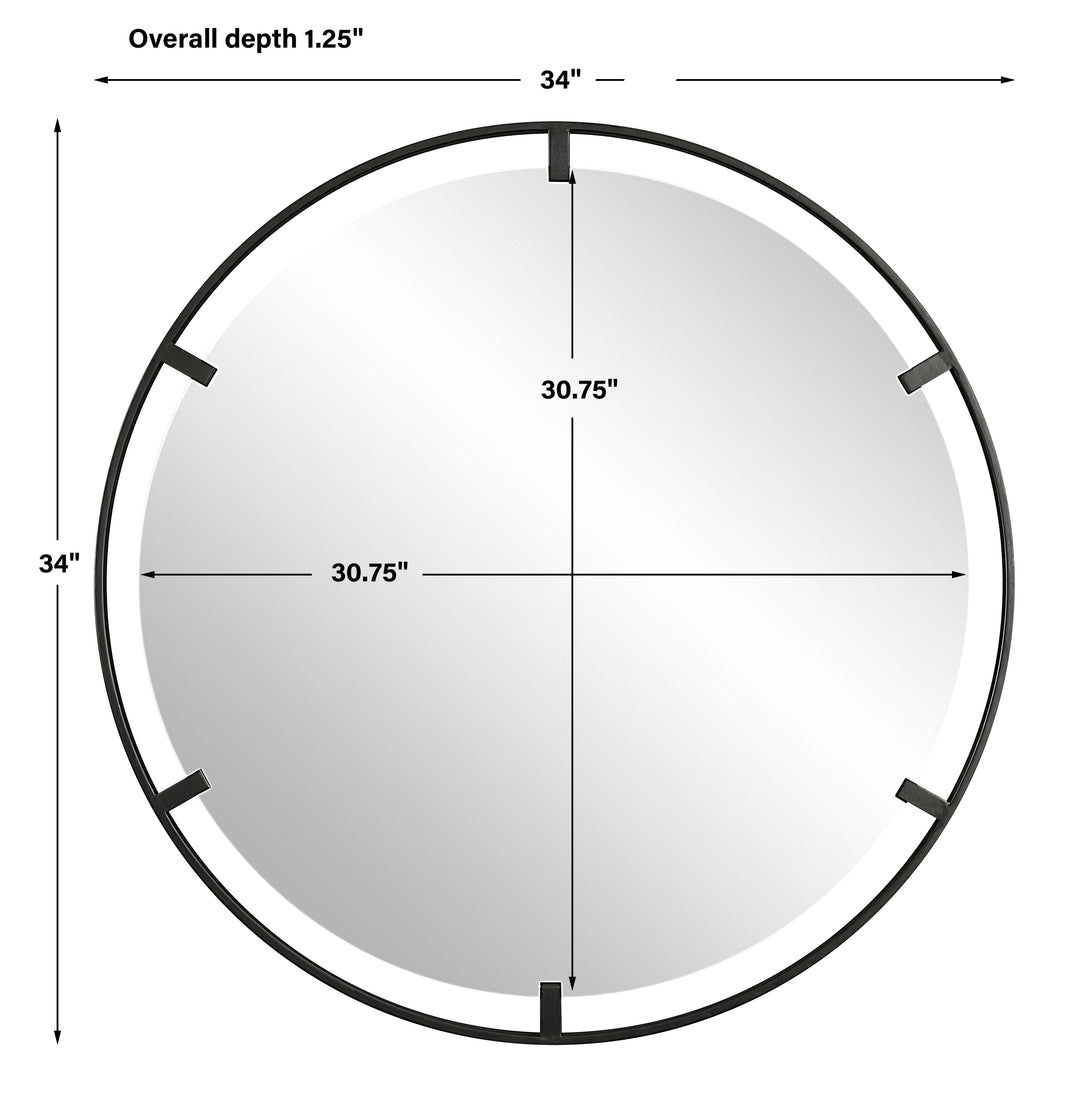 Uttermost Cashel Round Iron Mirror