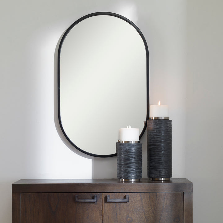 Uttermost Varina Minimalist Black Oval Mirror