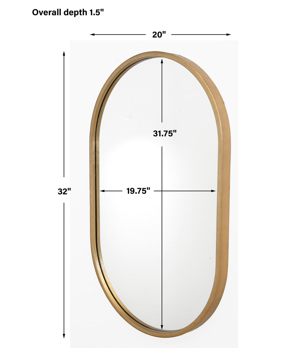 Uttermost Varina Minimalist Gold Oval Mirror