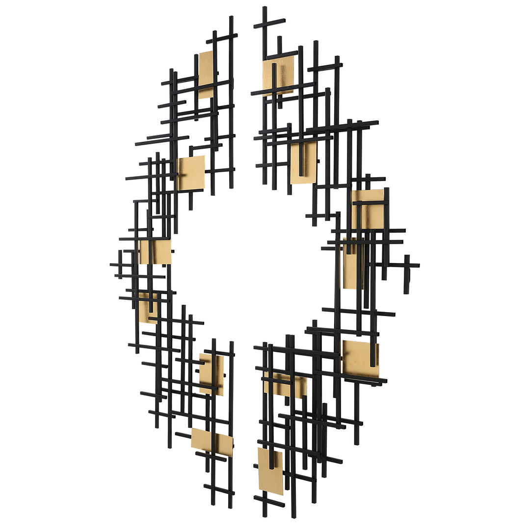 Uttermost Reflection Metal Grid Wall Decor, S/2