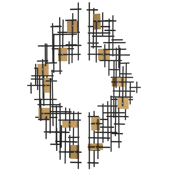 Uttermost Reflection Metal Grid Wall Decor, S/2