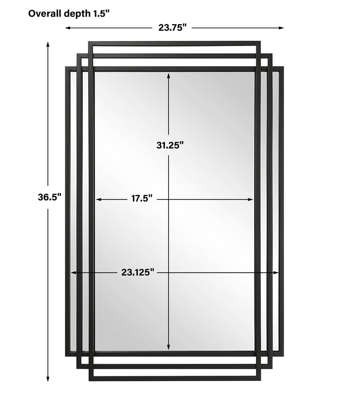 Uttermost Amherst Black Iron Mirror