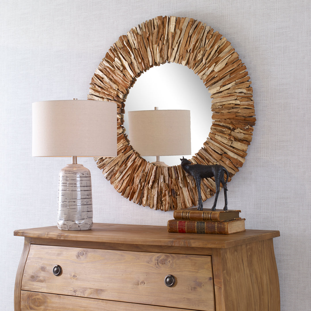 Uttermost Teak Branch Natural Round Mirror