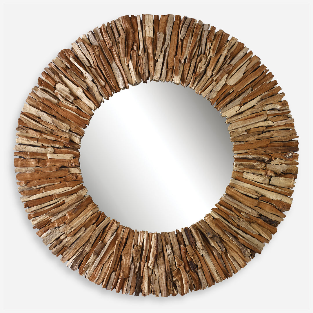 Uttermost Teak Branch Natural Round Mirror