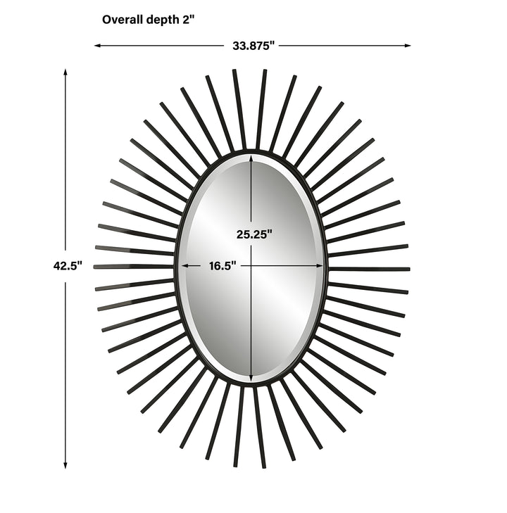 Uttermost Starstruck Black Oval Mirror