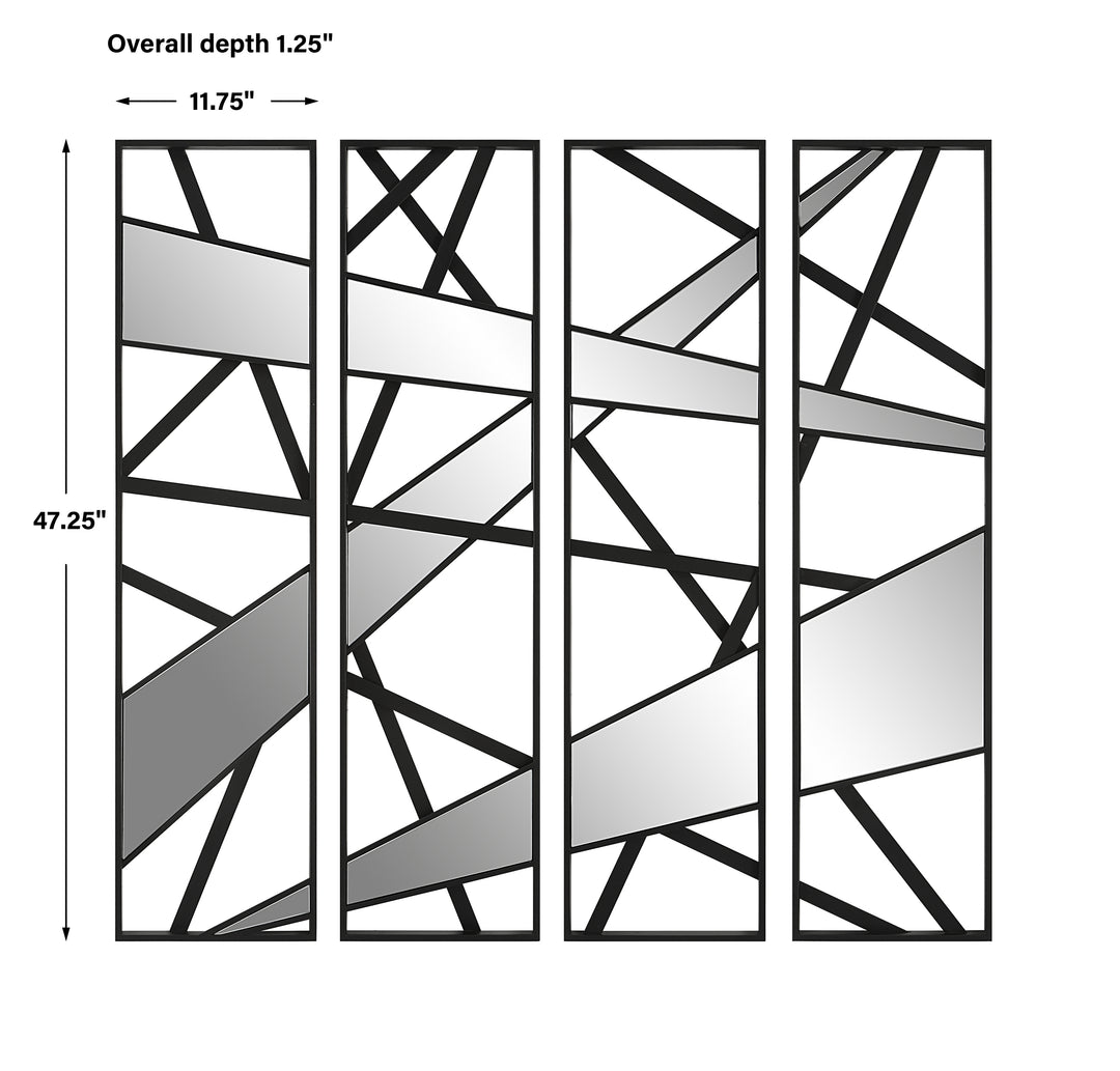 Uttermost Looking Glass Mirrored Wall Decor, Set/4