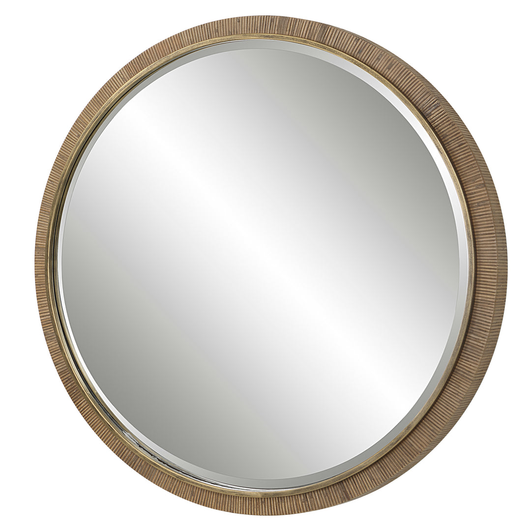 Uttermost Paradise Round Rattan Mirror