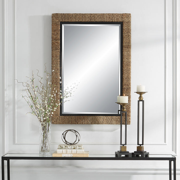 Uttermost Island Braided Straw Mirror