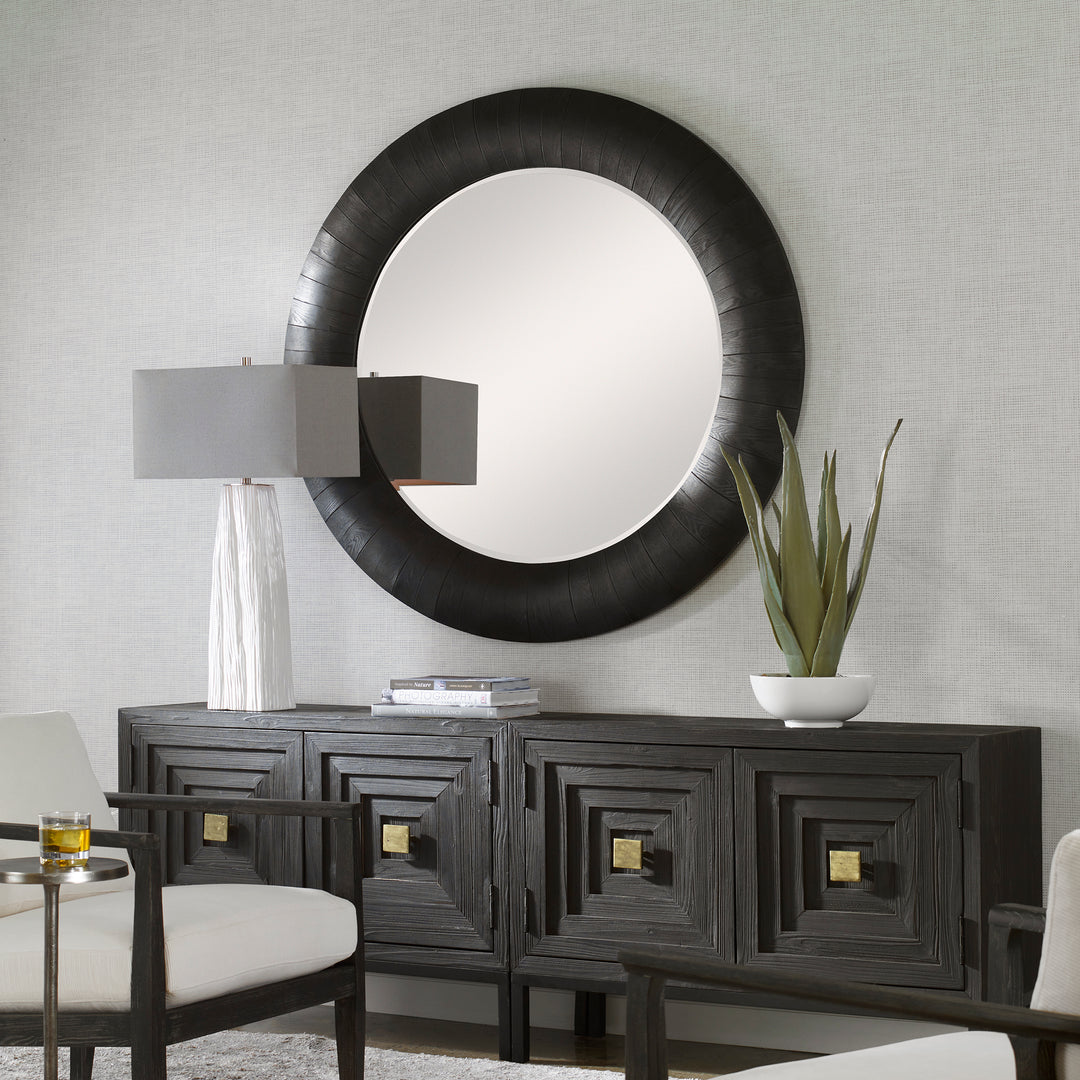 Uttermost Stockade Dark Round Mirror