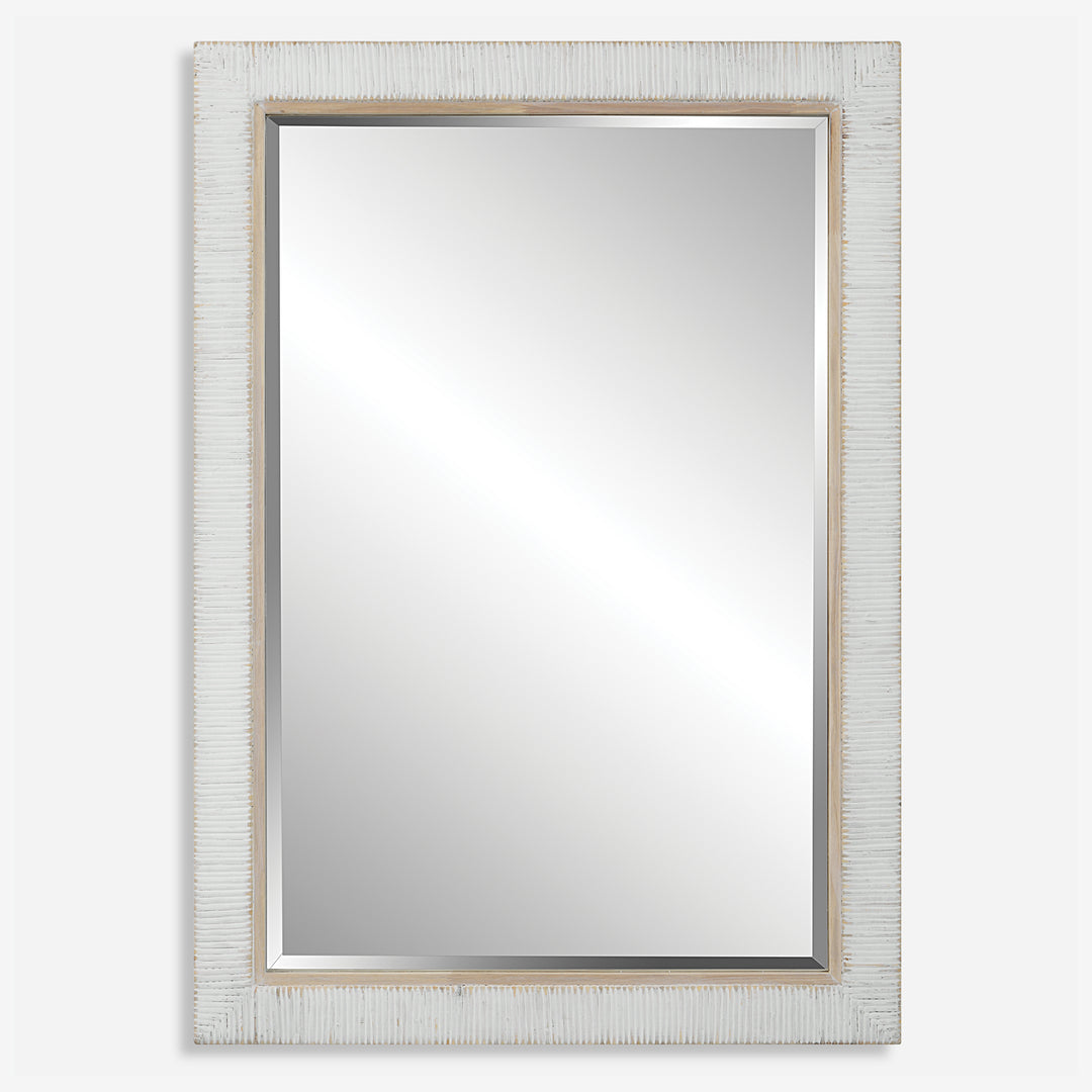 Uttermost Cape Whitewashed Rattan Mirror