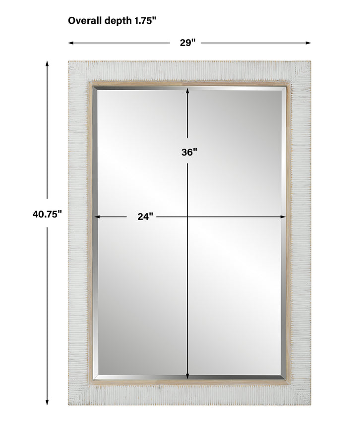 Uttermost Cape Whitewashed Rattan Mirror