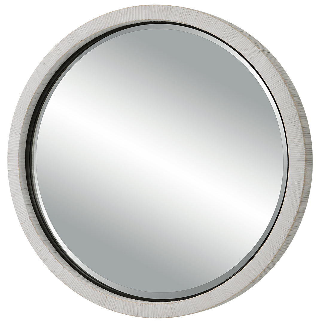 Uttermost Granada Whitewash Round Mirror