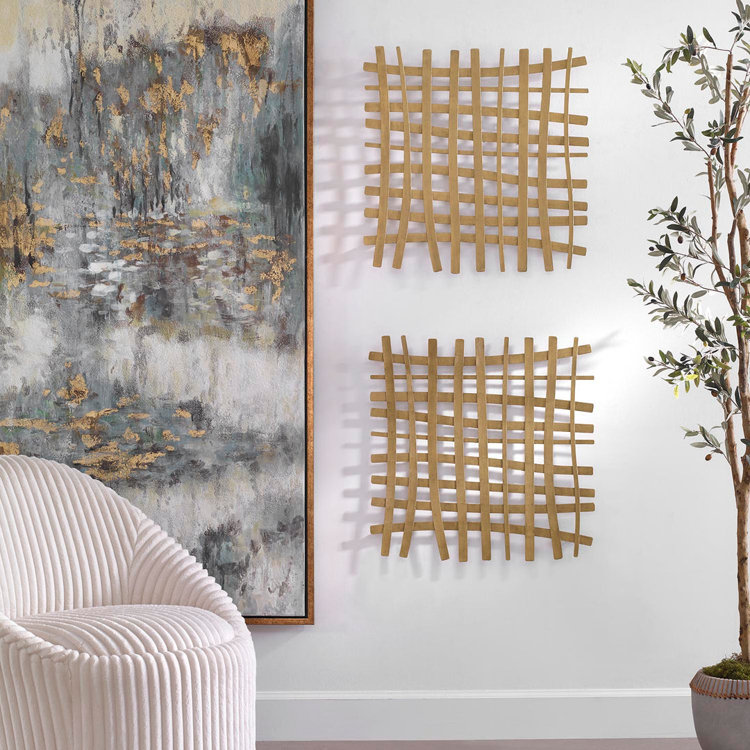 Uttermost Gridlines Gold Metal Wall Decor