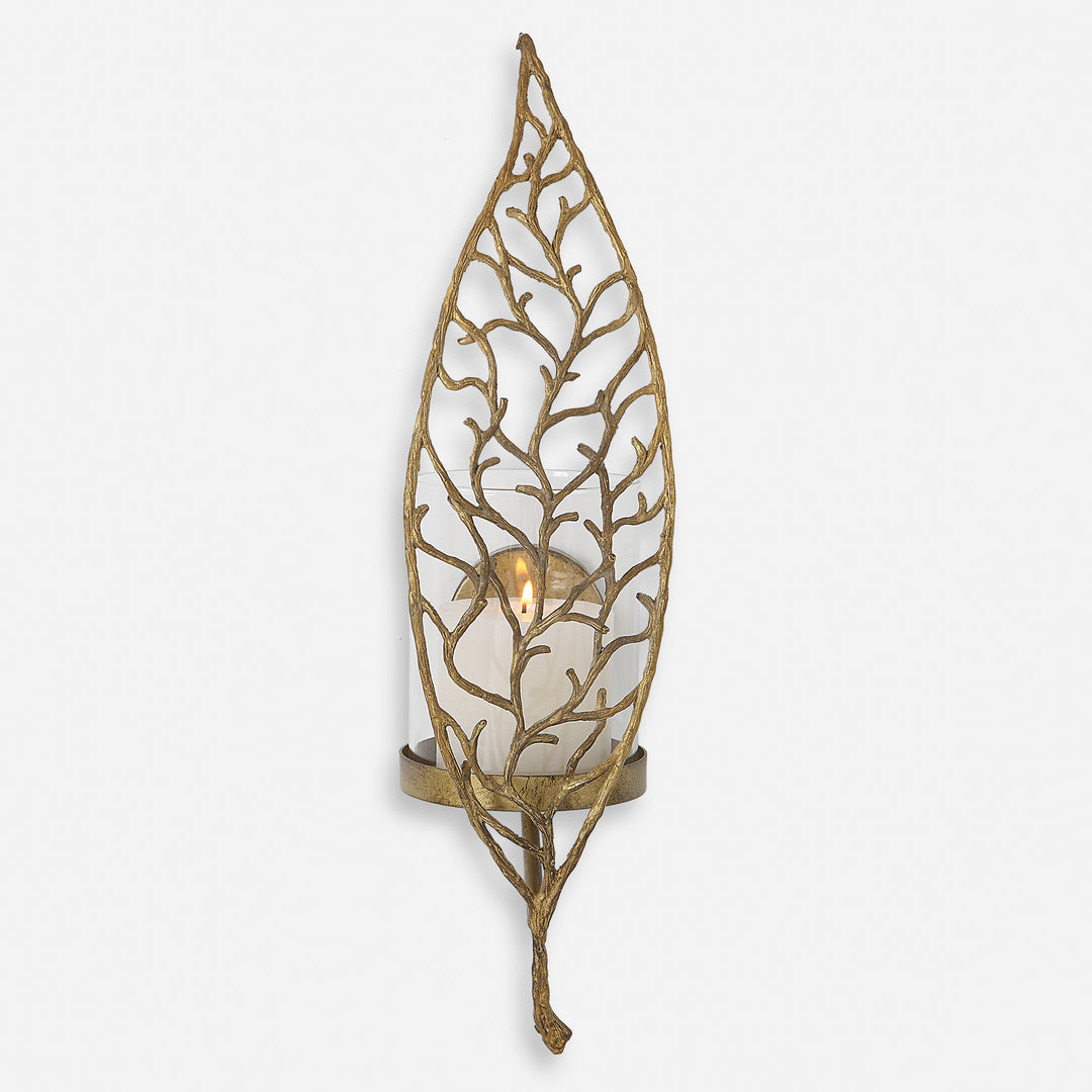 Uttermost Woodland Treasure Gold Candle Sconce