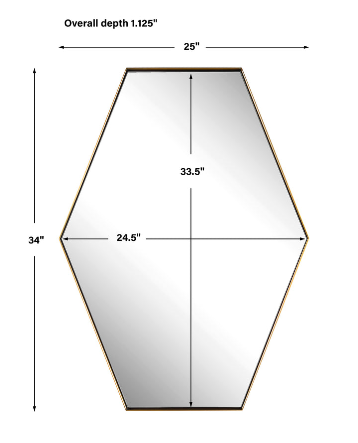 Uttermost Ankara Brass Hexagon Mirror