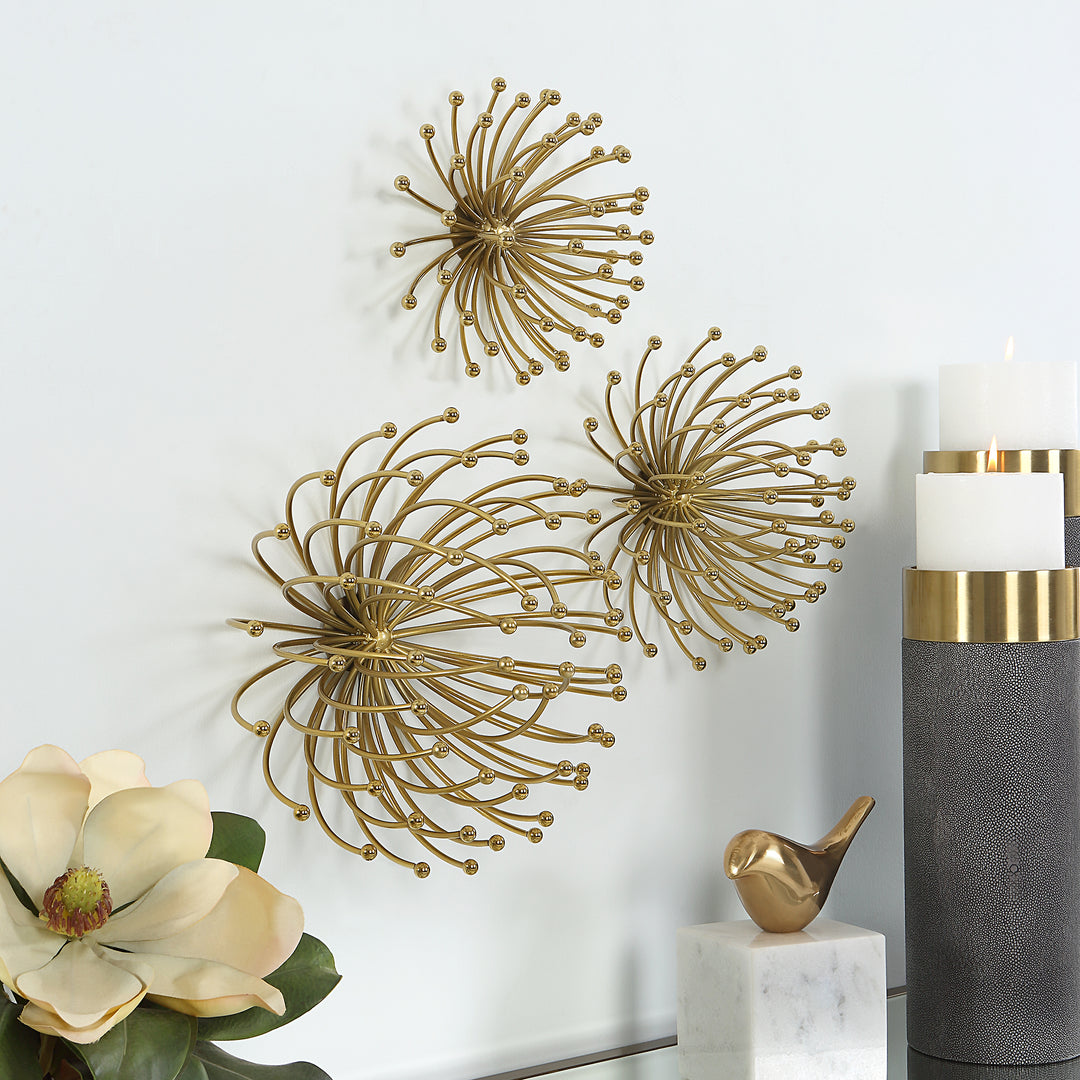 Uttermost Aga Gold Metal Wall Decor, S/3