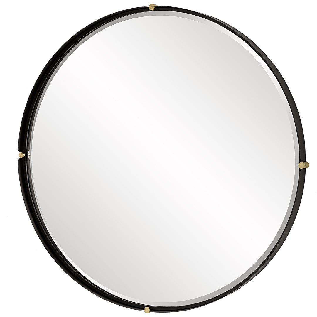 Uttermost Bonded Round Black Mirror