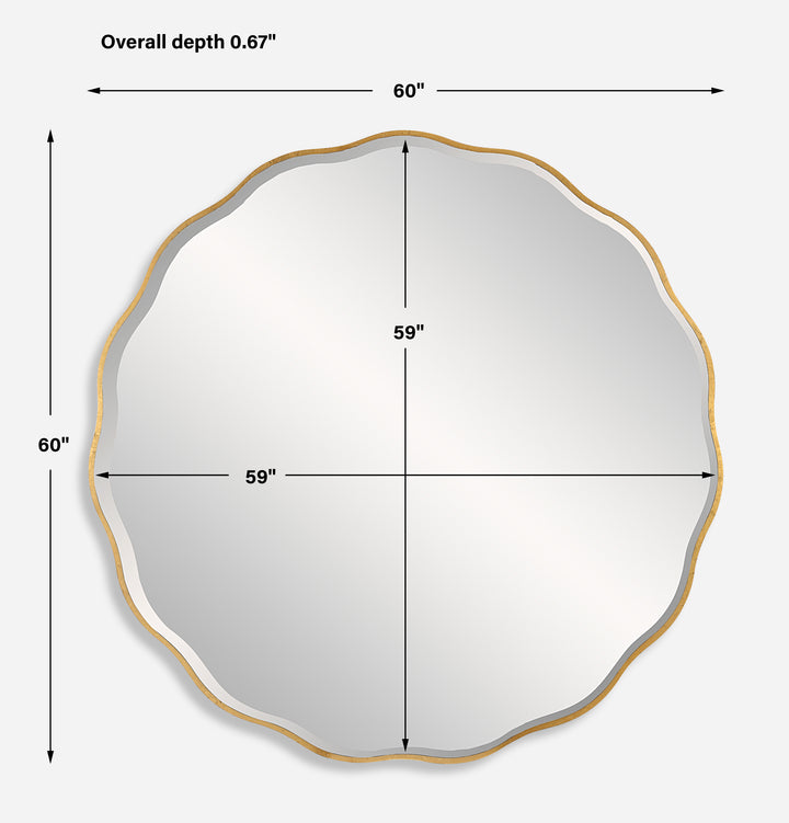 Uttermost Aneta Large Gold Round Mirror