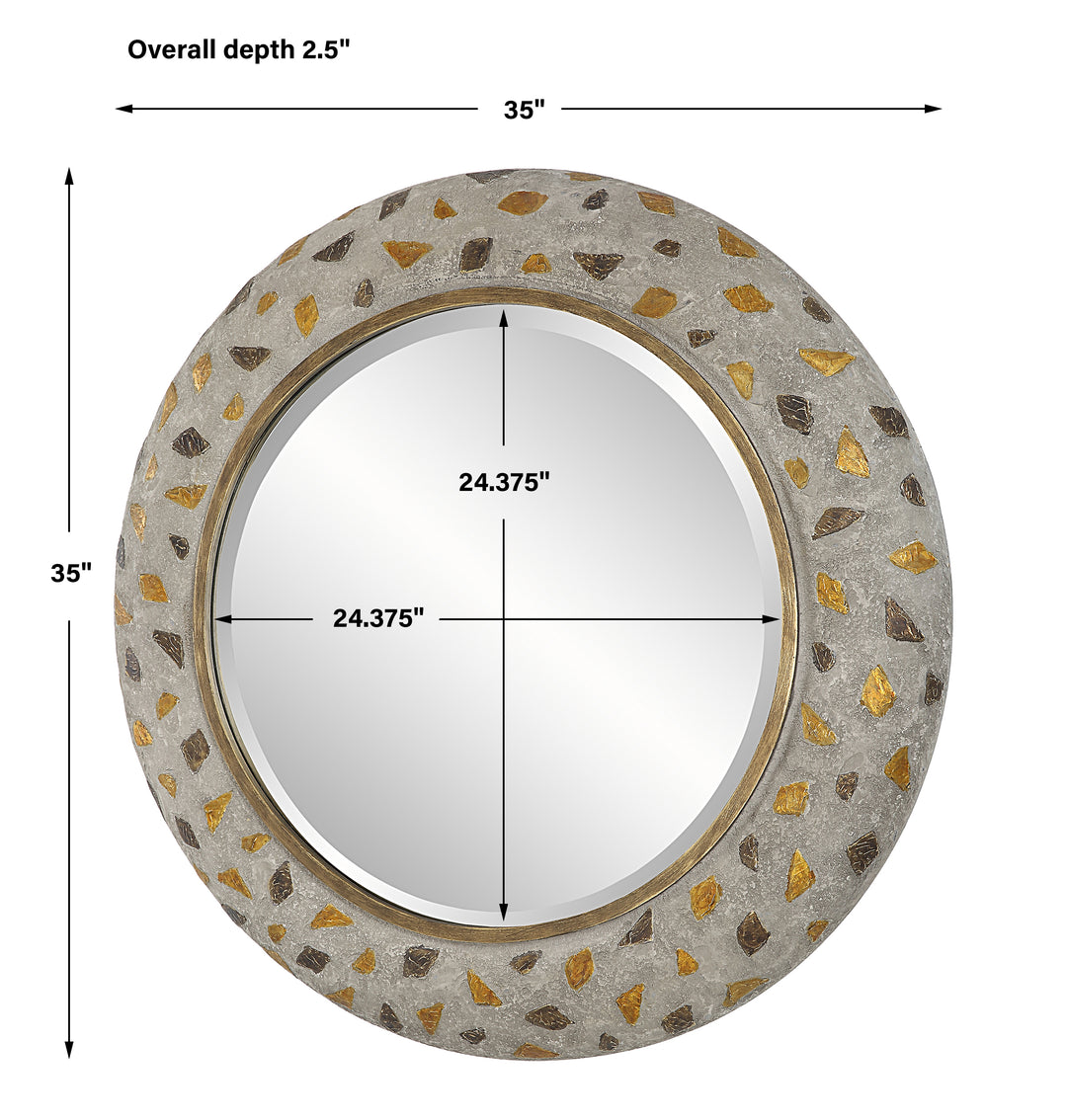 Uttermost Copper Terrazzo Round Mirror