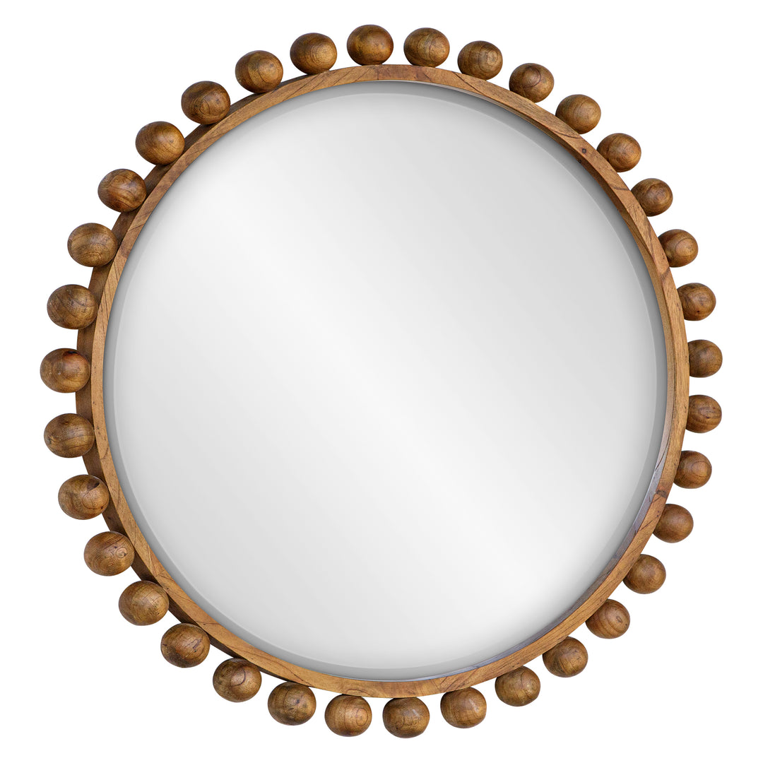 Uttermost Cyra Wood Beaded Round Mirror