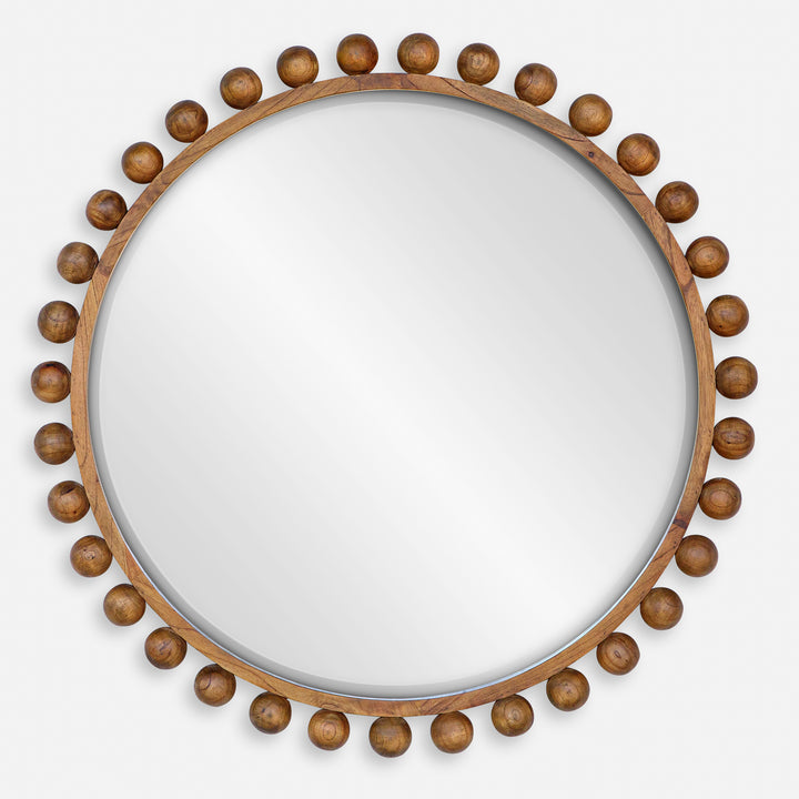 Uttermost Cyra Wood Beaded Round Mirror