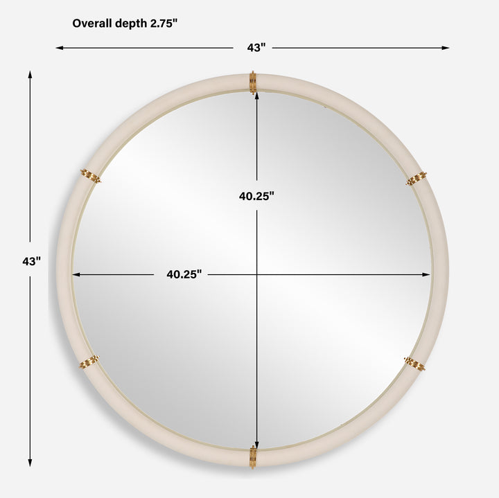 Uttermost Cyprus White Round Mirror