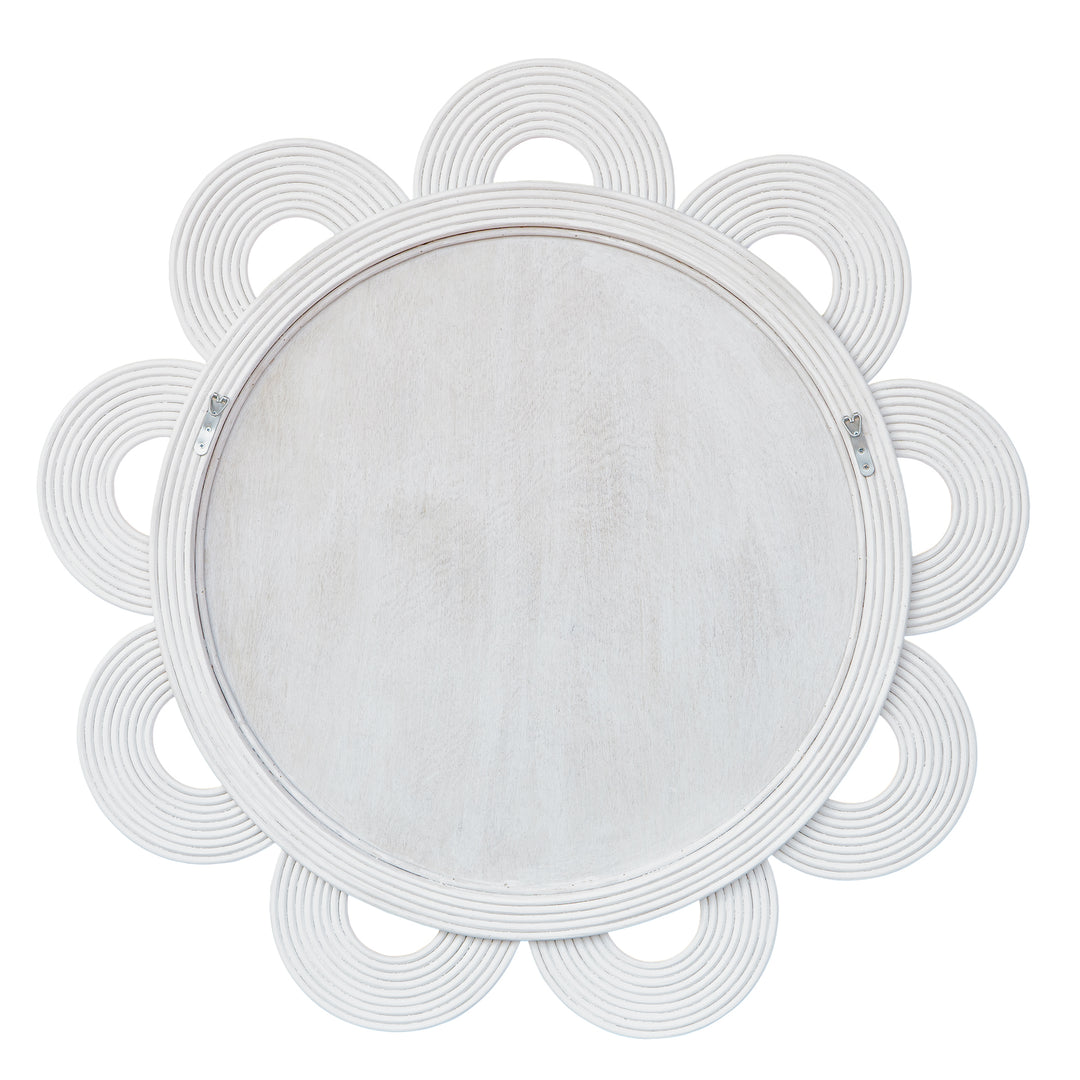 Uttermost Clematis White Rattan Round Mirror