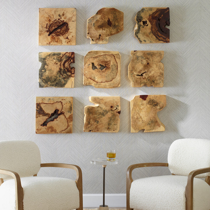 Uttermost Bahati Wood Wall Décor In Natural, S/9