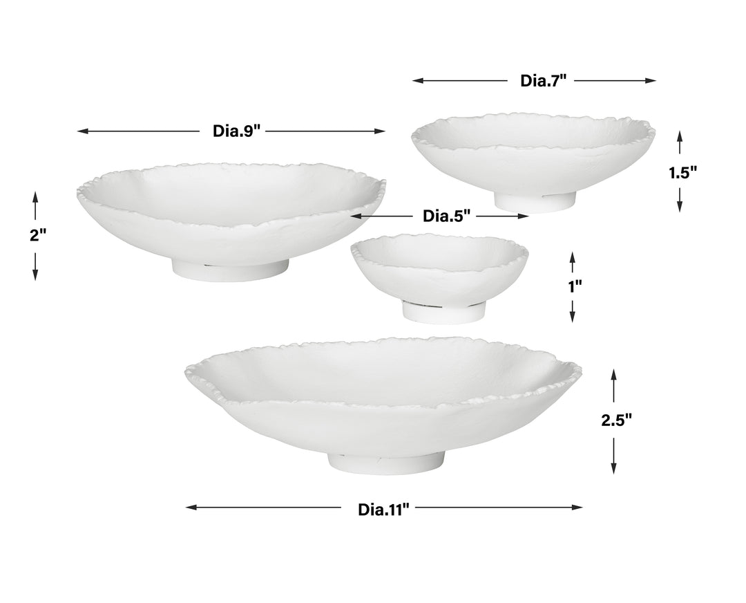 Uttermost Lucky Coins White Metal Wall Bowls, S/4