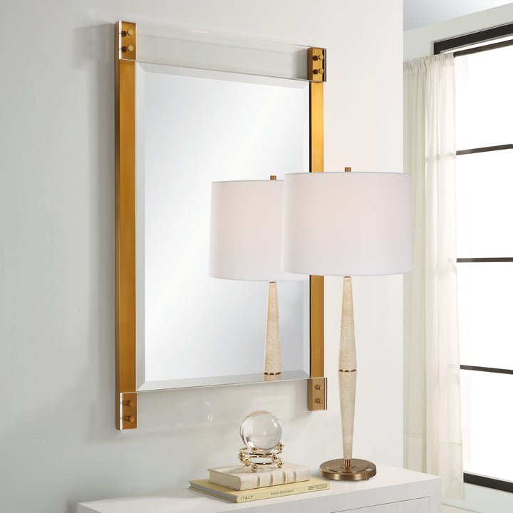 Uttermost Nera Plated Brass Mirror