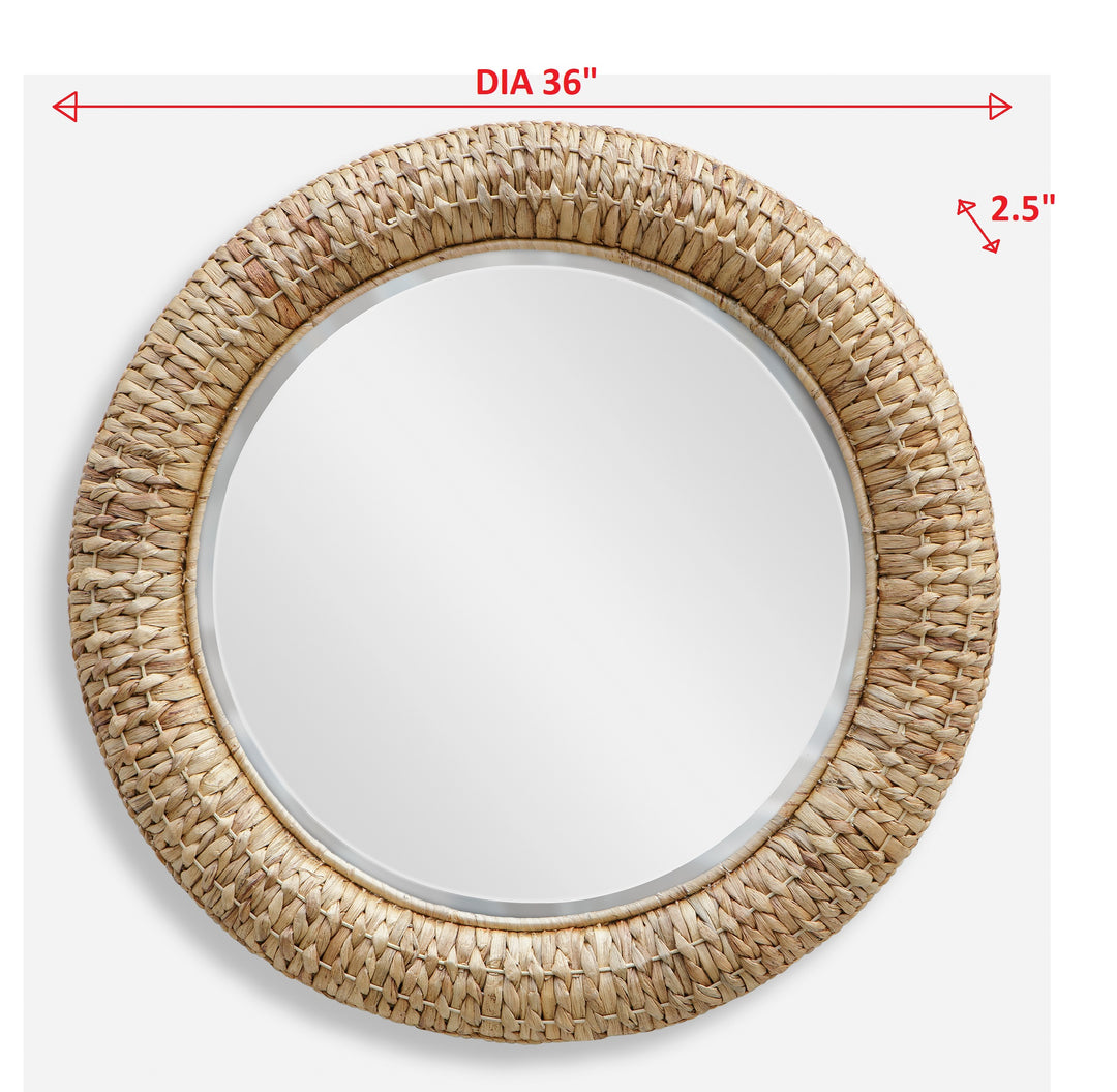 Uttermost Twisted Seagrass Round Mirror