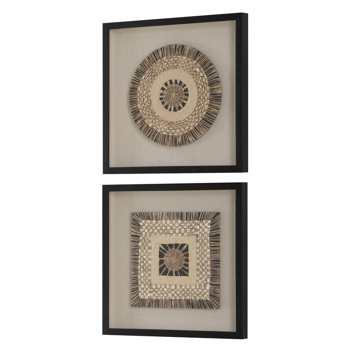 Uttermost Intertwine Knit Paper Shadow Box, S/2