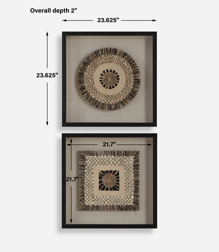 Uttermost Intertwine Knit Paper Shadow Box, S/2